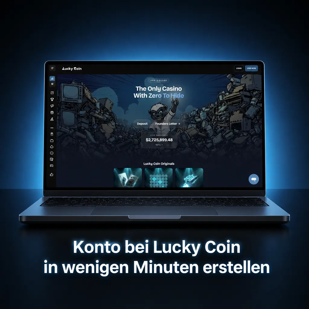 Lucky Coin Konto in wenigen Minuten erstellen mit E-Mail, Passwort, Geburtsdatum und KYC