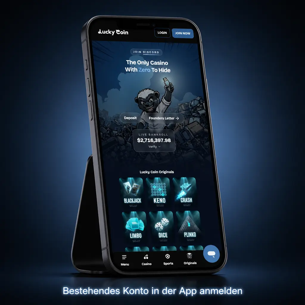 Bestehendes Konto in der App mit E-Mail oder Benutzername und Passwort anmelden