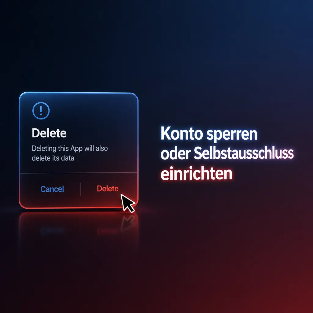 Support-Anfrage zur Kontosperre und Selbstausschluss mit dauerhafter Zugangssperre