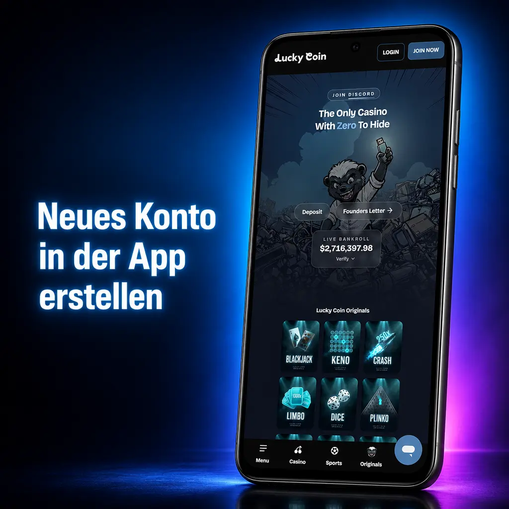 App-Bildschirm zur Kontoerstellung mit Registrierung per E-Mail, Telefonnummer und Passwort