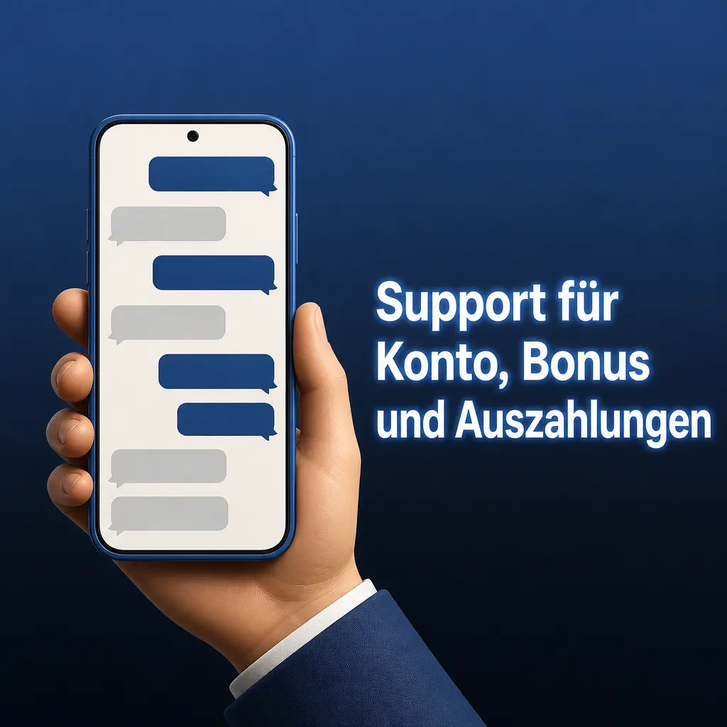 Kundendienst für Konto, Bonus, Identitätsprüfung, Ein- und Auszahlungen per Live-Chat und E-Mail 2026
