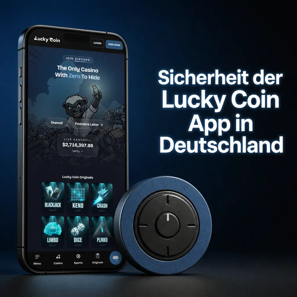 Sichere Lucky Coin App in Deutschland mit verschlüsseltem Login, Kasse und Kontodaten